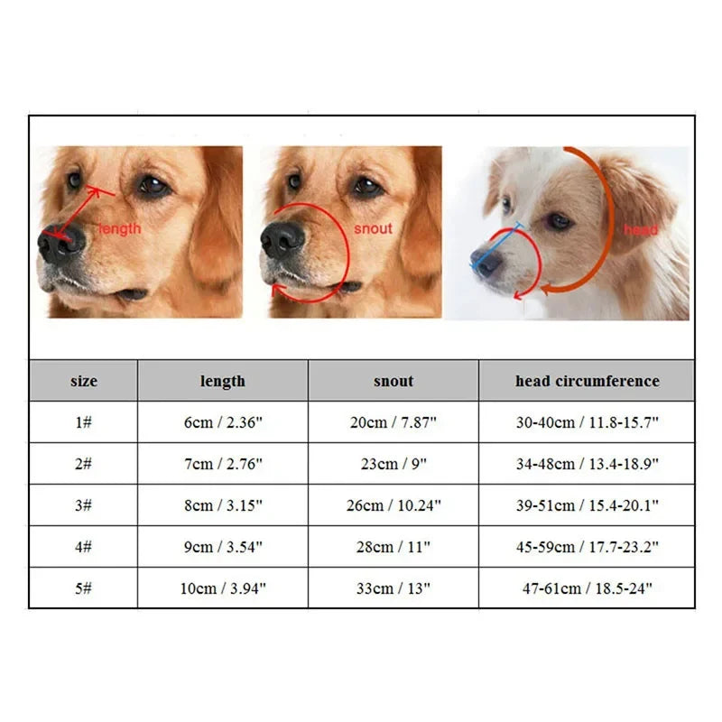 Muselière pour chien en silicone pour contrôler les aboiements et prévenir les morsures, ajustable – Esilora