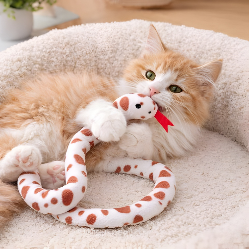 SerpentSoft Plush Snake Cat Kicker Toy — Flexible Body