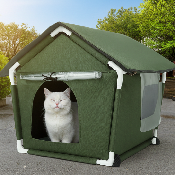 ShelterMax Weatherproof Insulated Outdoor Cat House Shelter