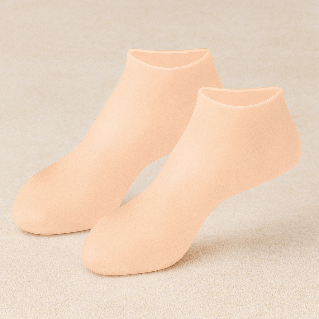 Meias hidratantes de silicone para os pés — capas hidratantes reutilizáveis