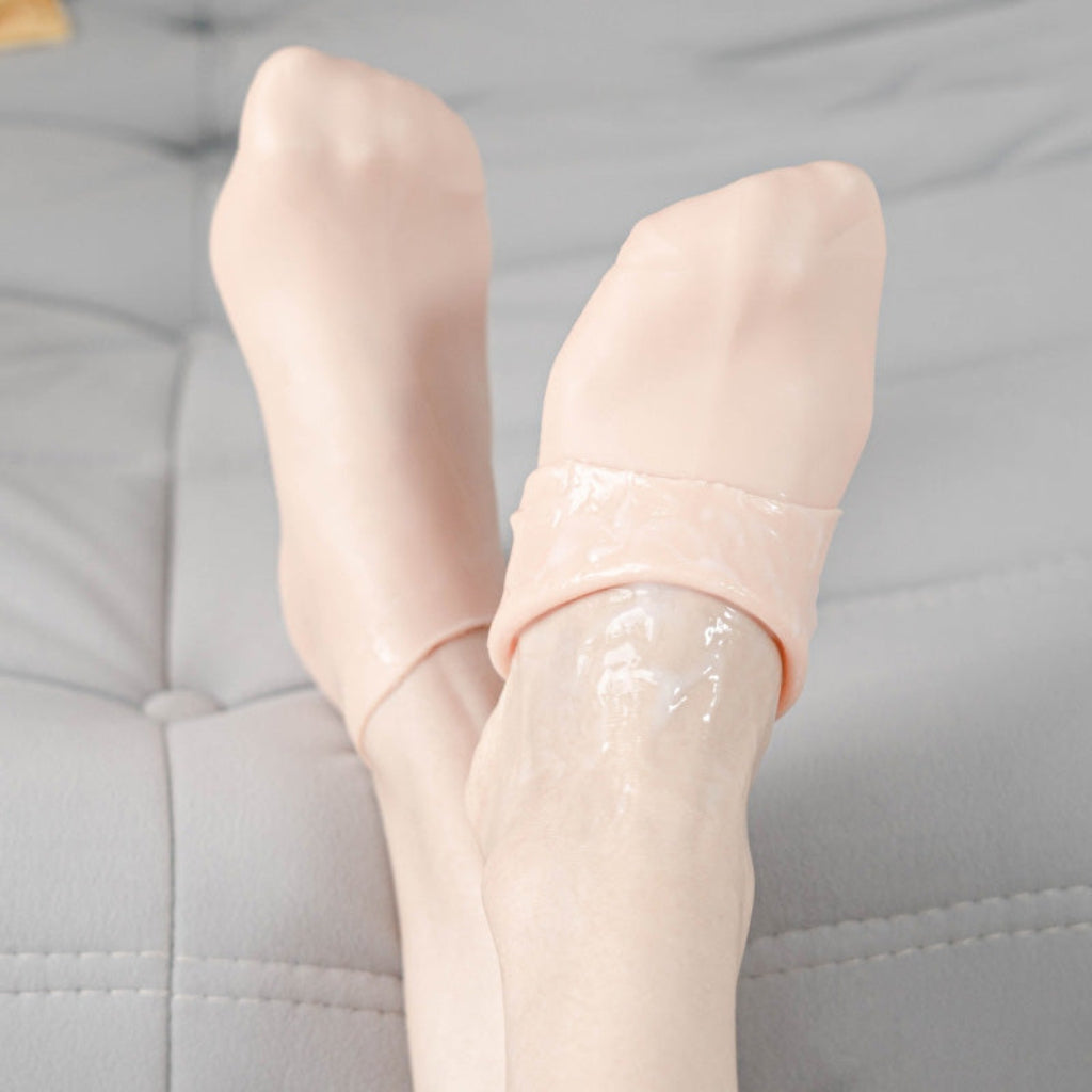 Meias hidratantes de silicone para os pés — capas hidratantes reutilizáveis