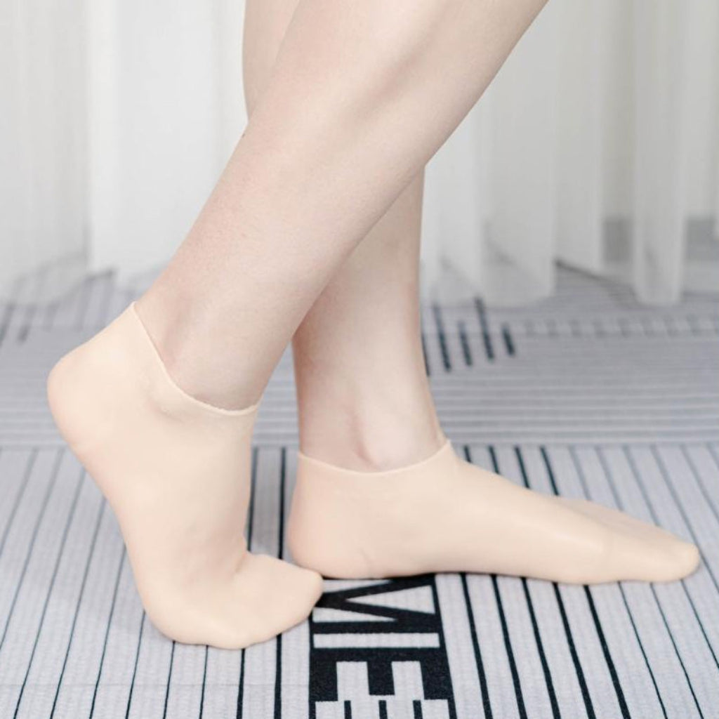 Meias hidratantes de silicone para os pés — capas hidratantes reutilizáveis