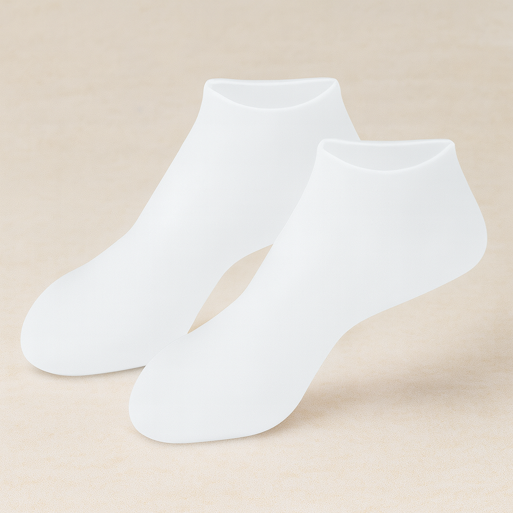 Meias hidratantes de silicone para os pés — capas hidratantes reutilizáveis