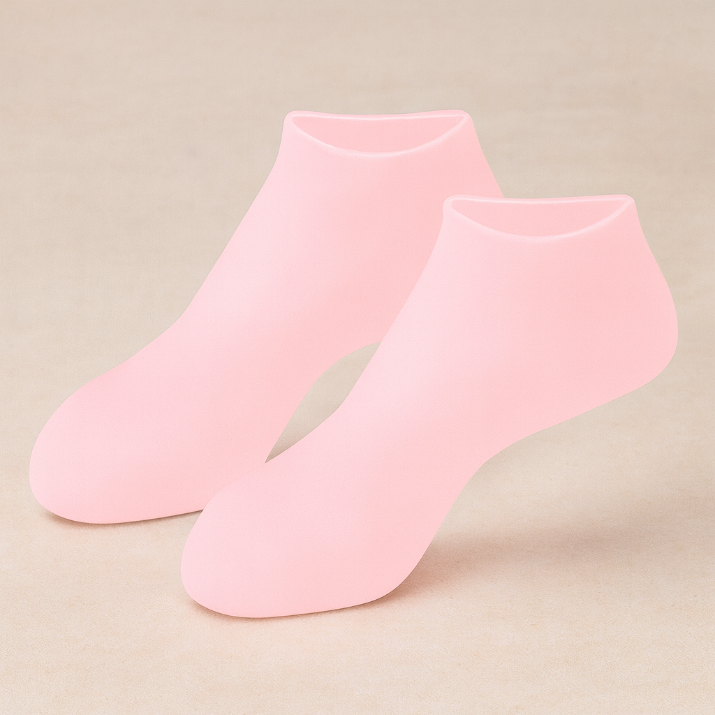 Meias hidratantes de silicone para os pés — capas hidratantes reutilizáveis