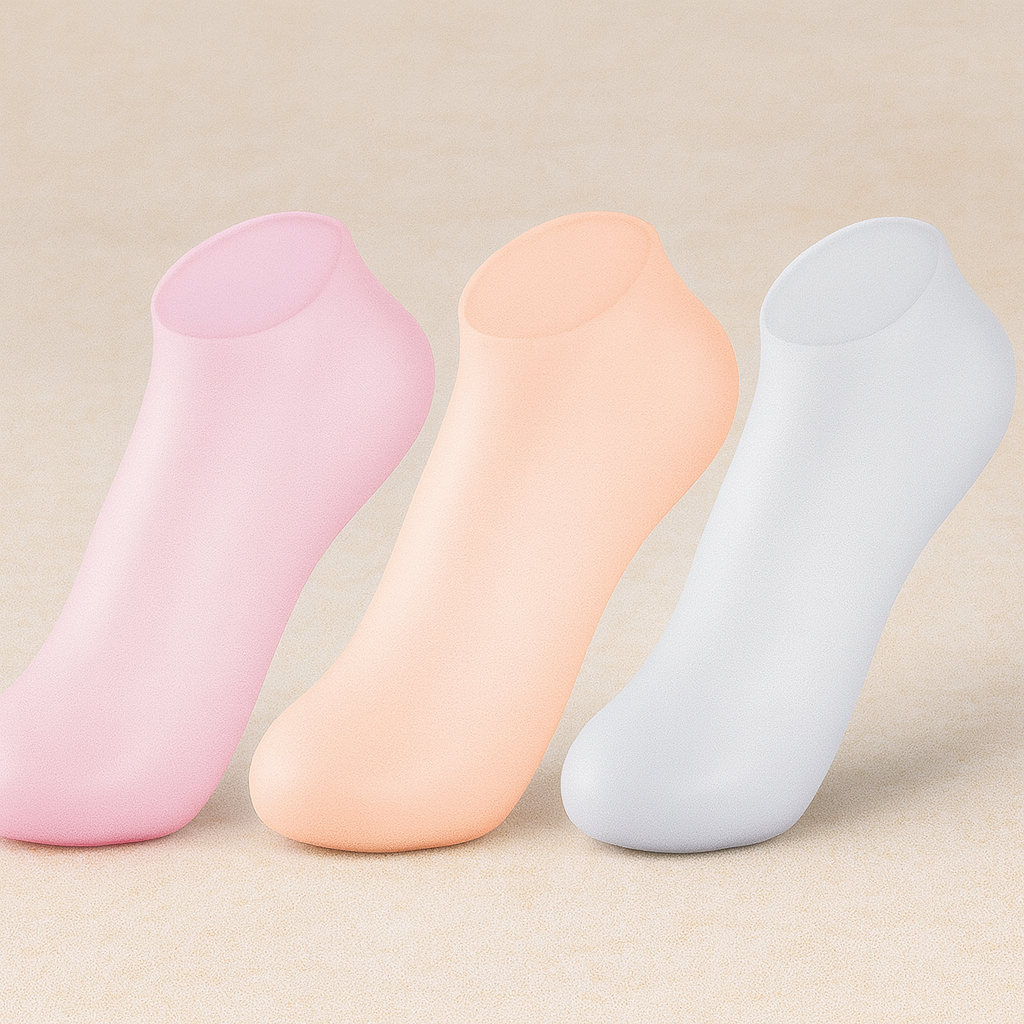 Meias hidratantes de silicone para os pés — capas hidratantes reutilizáveis