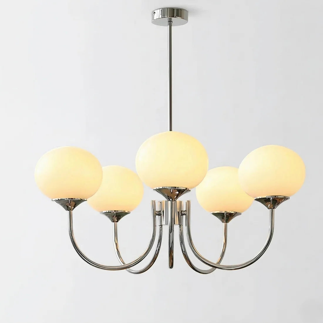 Javina Glass Cluster Chandelier - Iron Rounded Globe Modern Fixture for Dining Room and Living Rooms | Esilora
