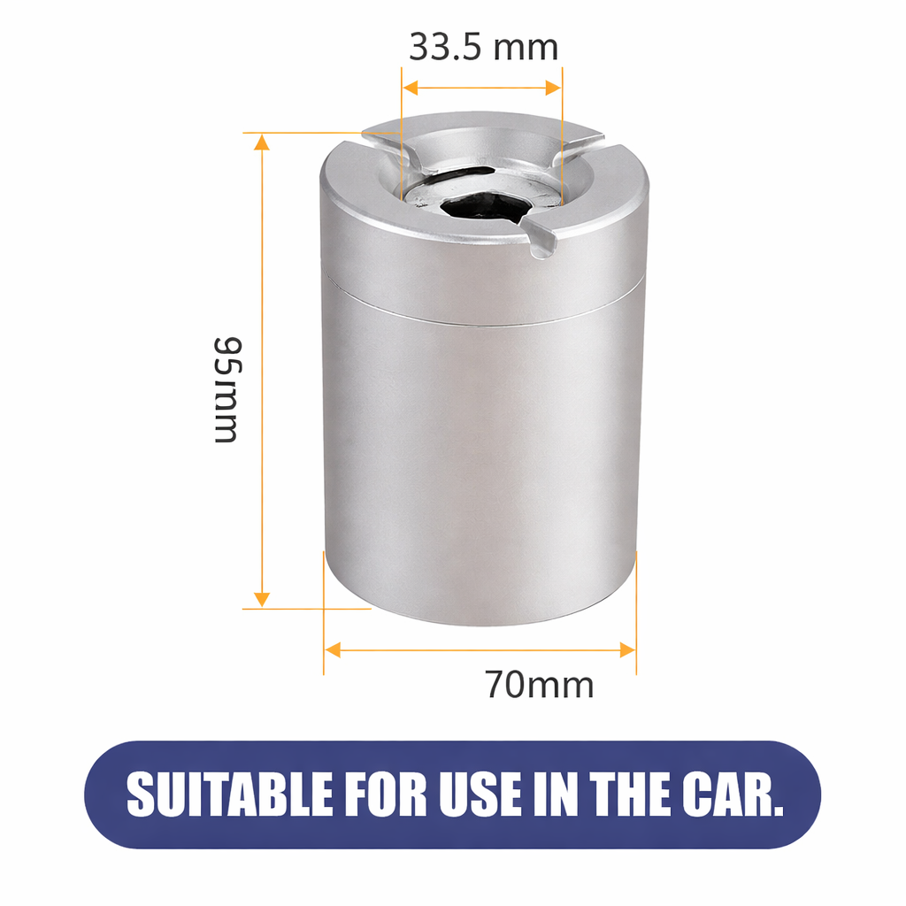 Cinzeiro em aço inoxidável com tampa rotativa de 360° - Esilora