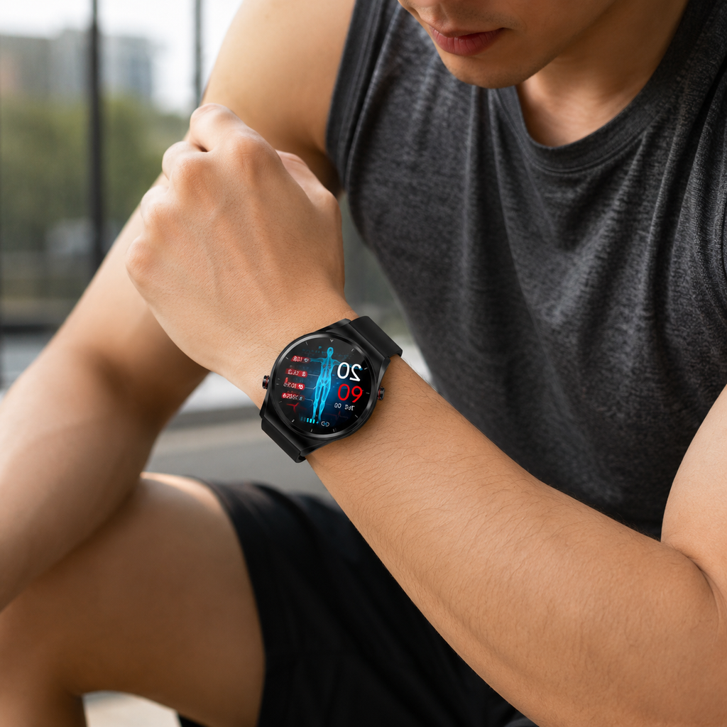 Smartwatch desportivo e de fitness — monitor de frequência cardíaca, monitor de atividade e relógio de treino