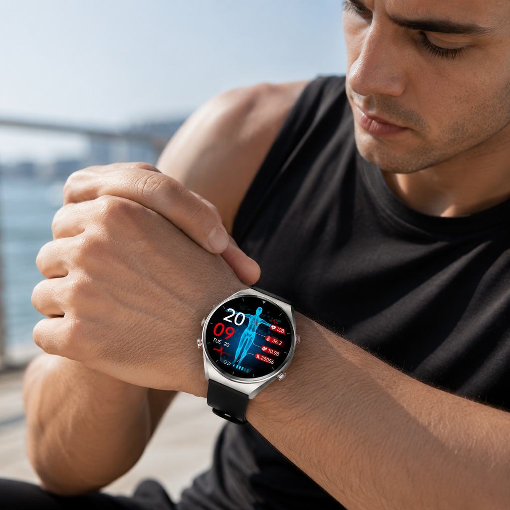 Smartwatch desportivo e de fitness — monitor de frequência cardíaca, monitor de atividade e relógio de treino