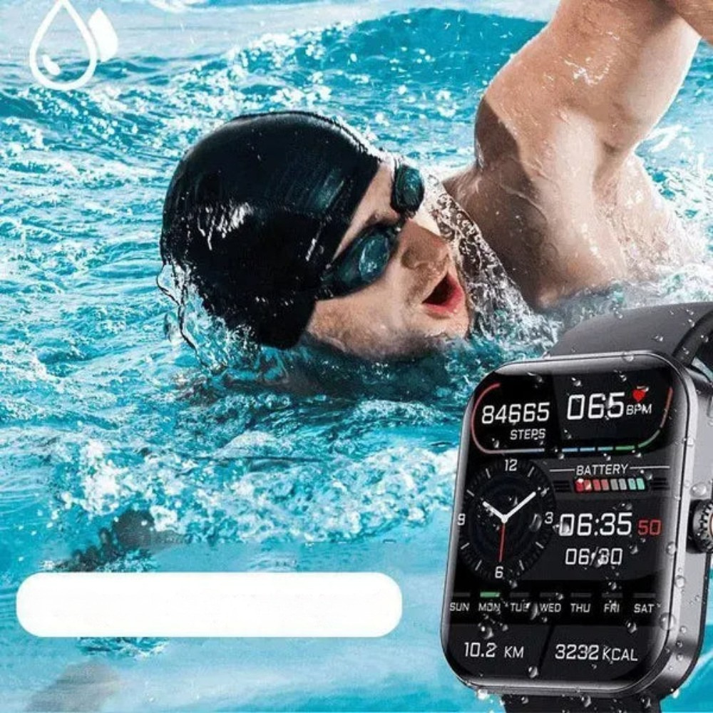 Smartwatch com monitor de atividade física — monitorização da saúde e chamadas Bluetooth integradas