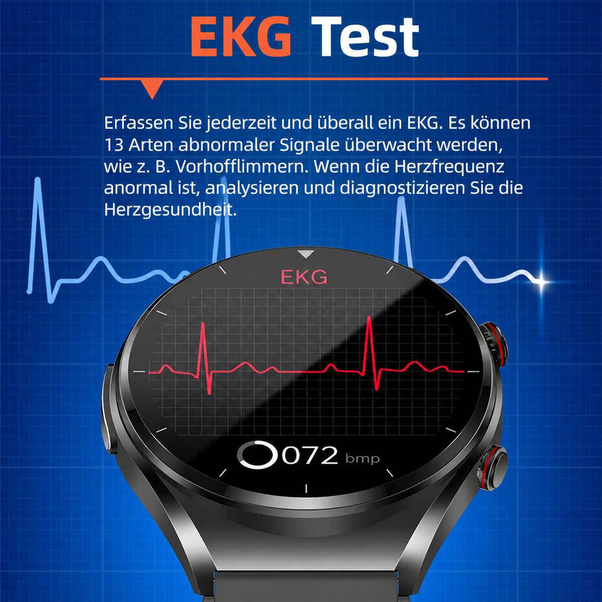 Smartwatch desportivo e de fitness — monitor de frequência cardíaca, monitor de atividade e relógio de treino