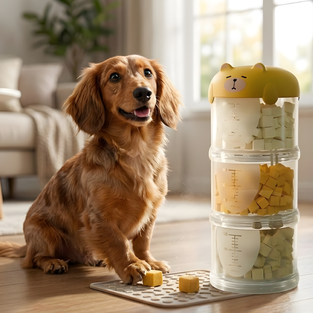 SnackStack Portable Dog Treat Dispenser — Stackable Compartments