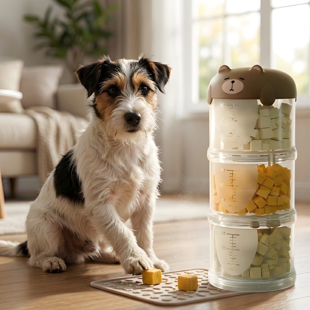 SnackStack Portable Dog Treat Dispenser — Stackable Compartments