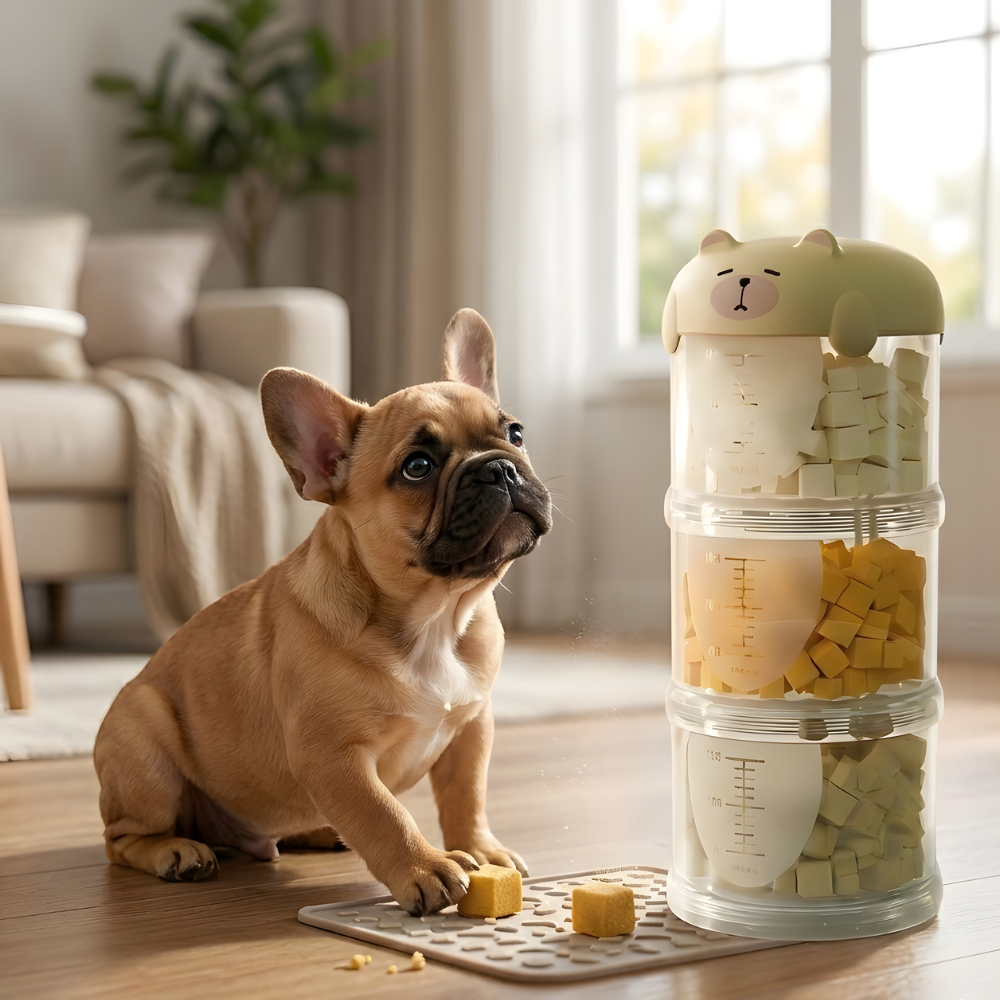 SnackStack Portable Dog Treat Dispenser — Stackable Compartments