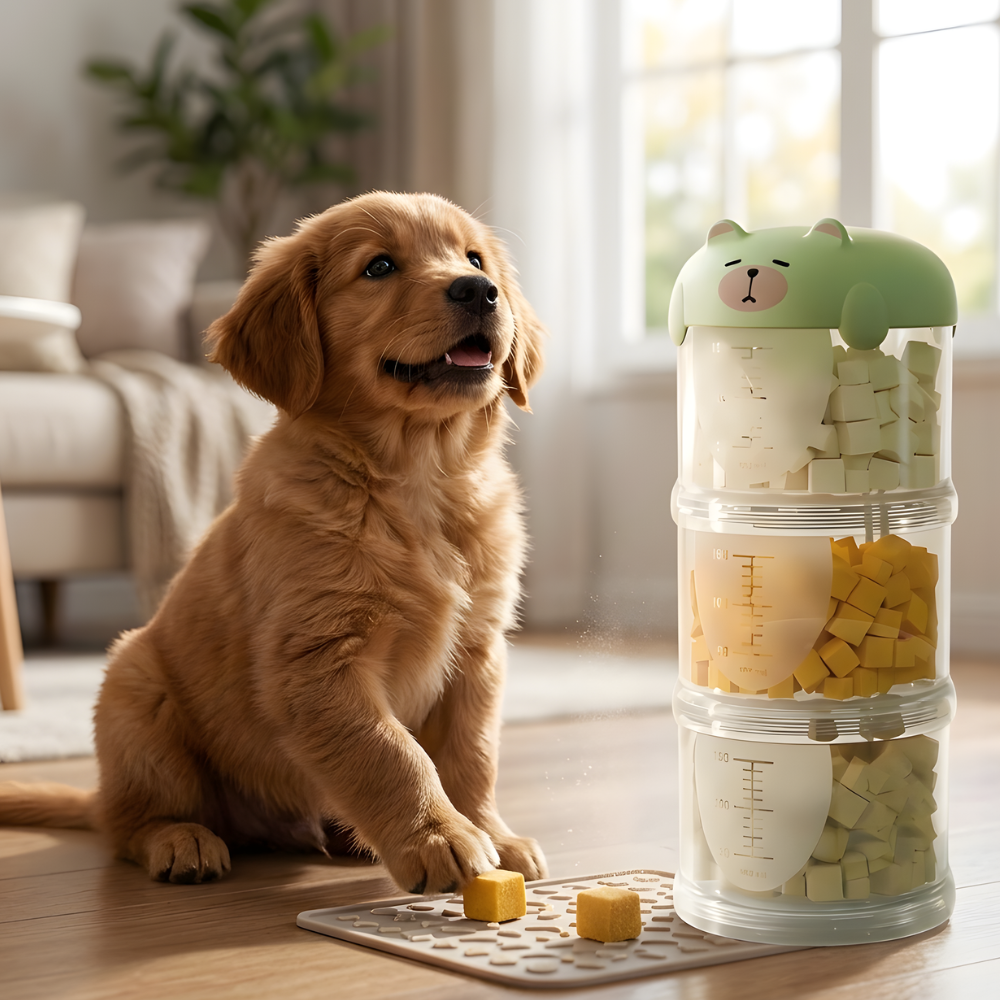 SnackStack Portable Dog Treat Dispenser — Stackable Compartments