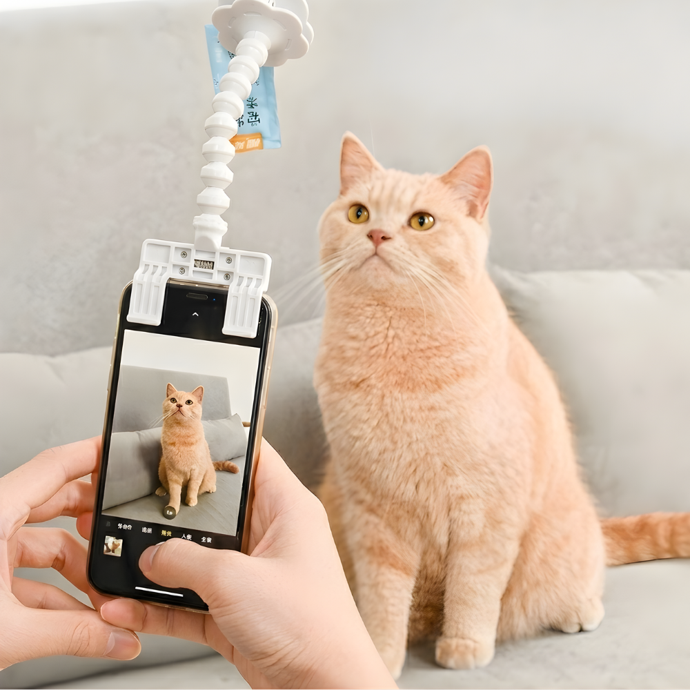 SnapFocus Adjustable Cat Photo Clip — Flexible Phone Camera Mount