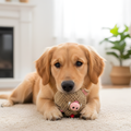 SnuffleBoar Plush Squeaky Rubber Dog Ball — Interactive Toy