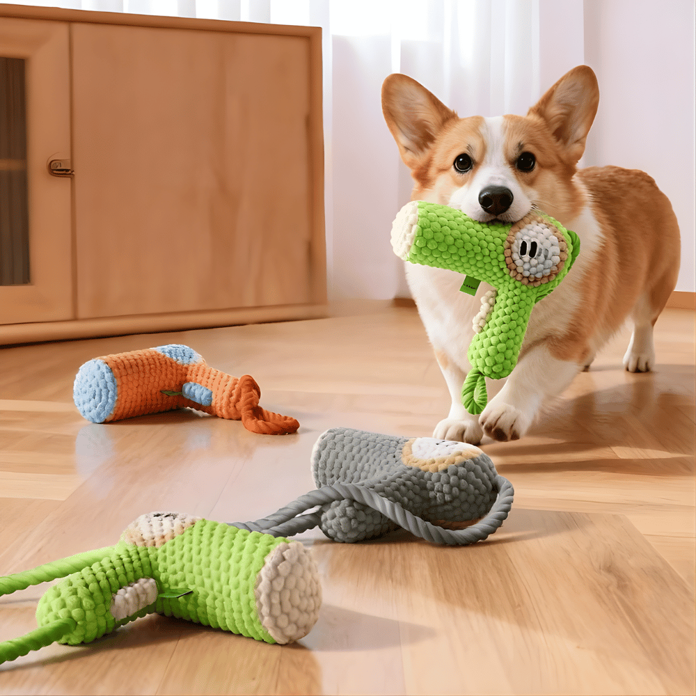 SnuggleChew Plush Squeaky Dental Comfort Toy for Dogs