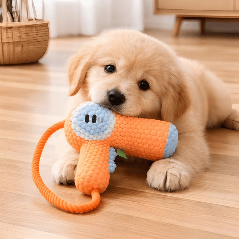 SnuggleChew Plush Squeaky Dental Comfort Toy for Dogs