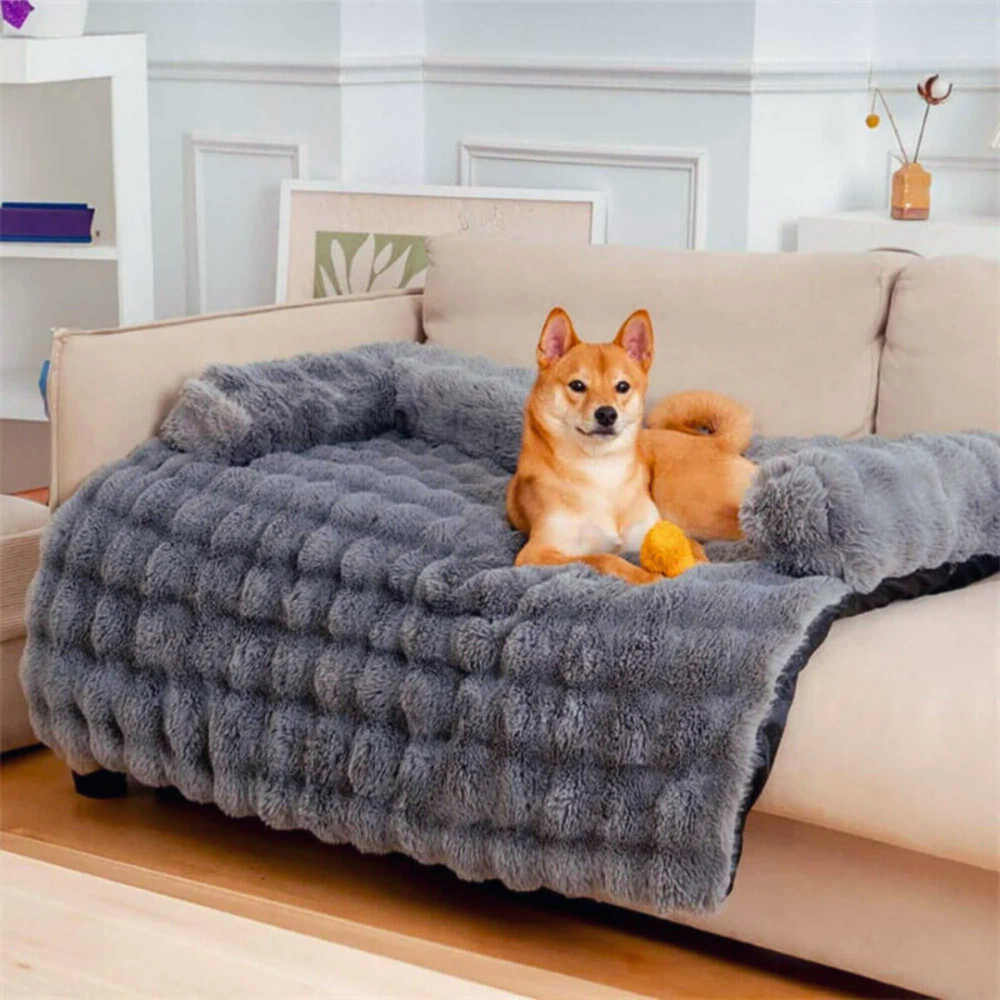 SnuggleLuxe Plush Dog Bed — Raised Edge Cozy Resting Cushion