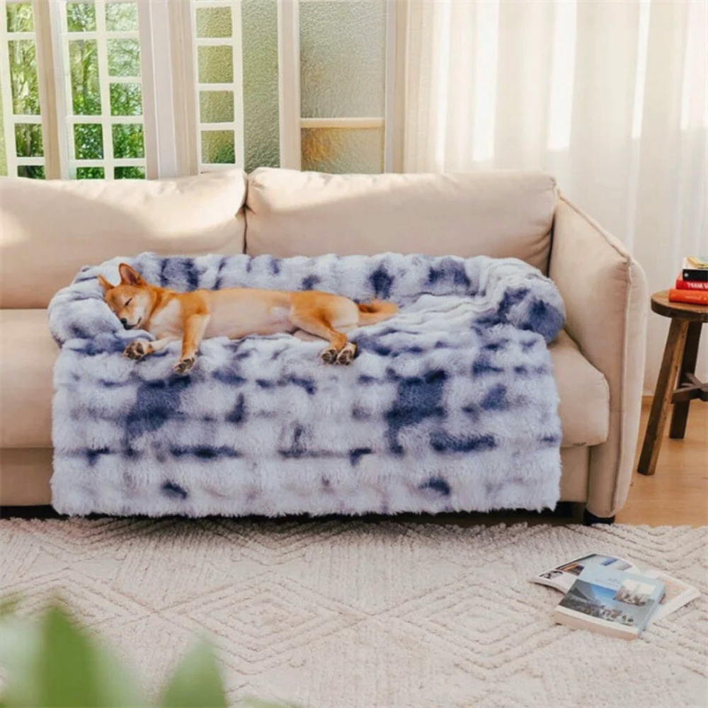 SnuggleLuxe Plush Dog Bed — Raised Edge Cozy Resting Cushion