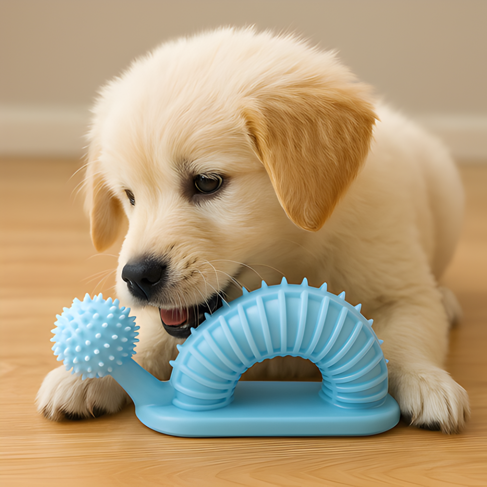 SnuggleSpiral Snail-Shaped Dental Chew Treat Dispenser Toy