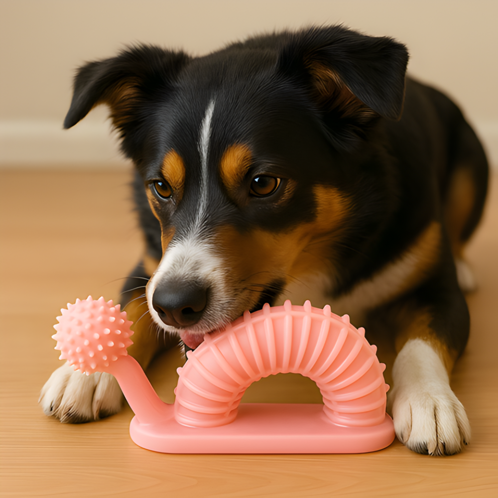 SnuggleSpiral Snail-Shaped Dental Chew Treat Dispenser Toy