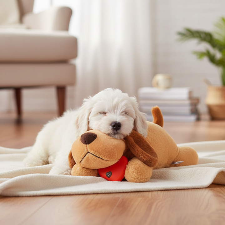 SnuggleBeat Calming Heartbeat Puppy Dog Plush Toy — Removable Module