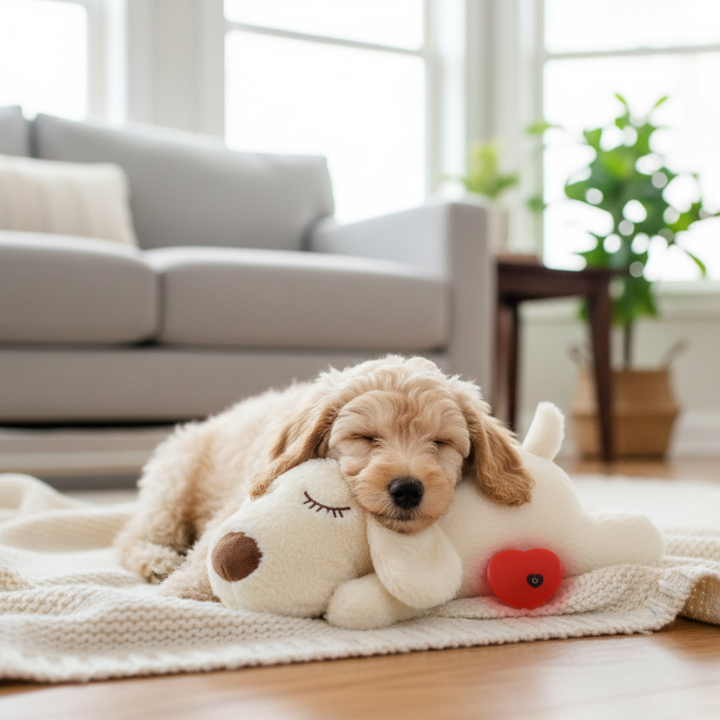 SnuggleBeat Calming Heartbeat Puppy Dog Plush Toy — Removable Module
