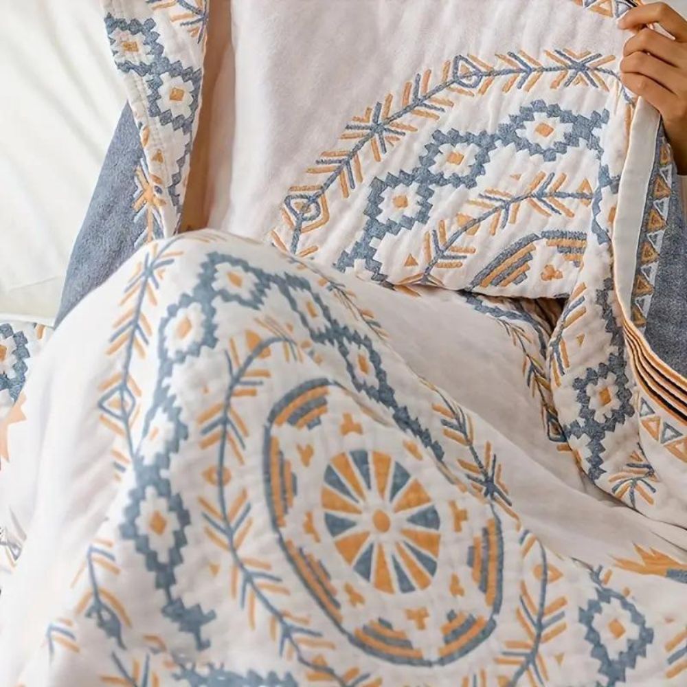 Manta de sofá e colcha de algodão boho com mandala