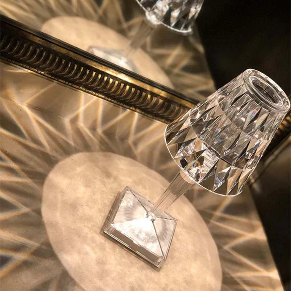 Lampă de masă LED modernă fără fir - design din cristal acrilic