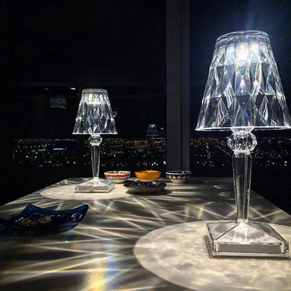 Lampă de masă LED modernă fără fir - design din cristal acrilic