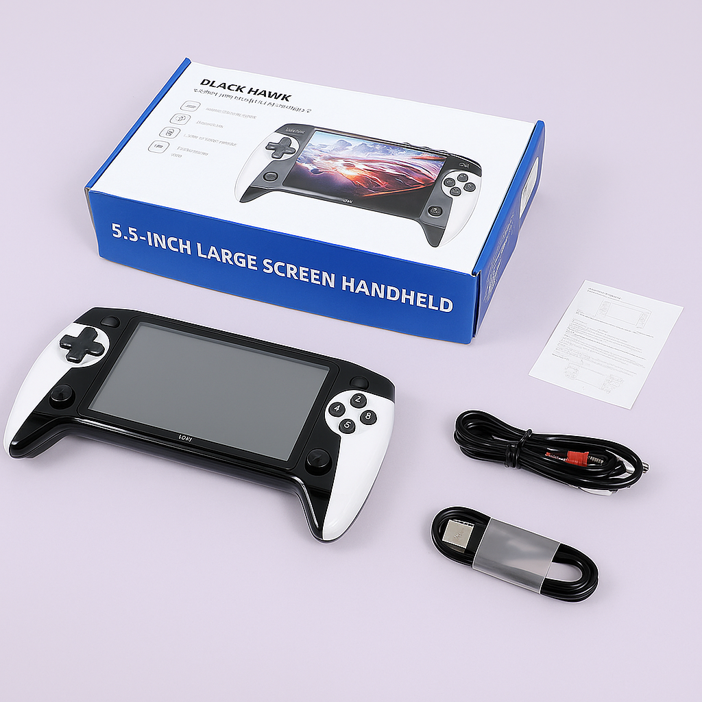 Consola de jogos portátil — ecrã HD de 5.5 polegadas, 10,000 jogos