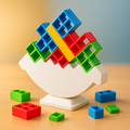 Gravity Balance Tower Stacker — Interlocking Geometric Block Puzzle