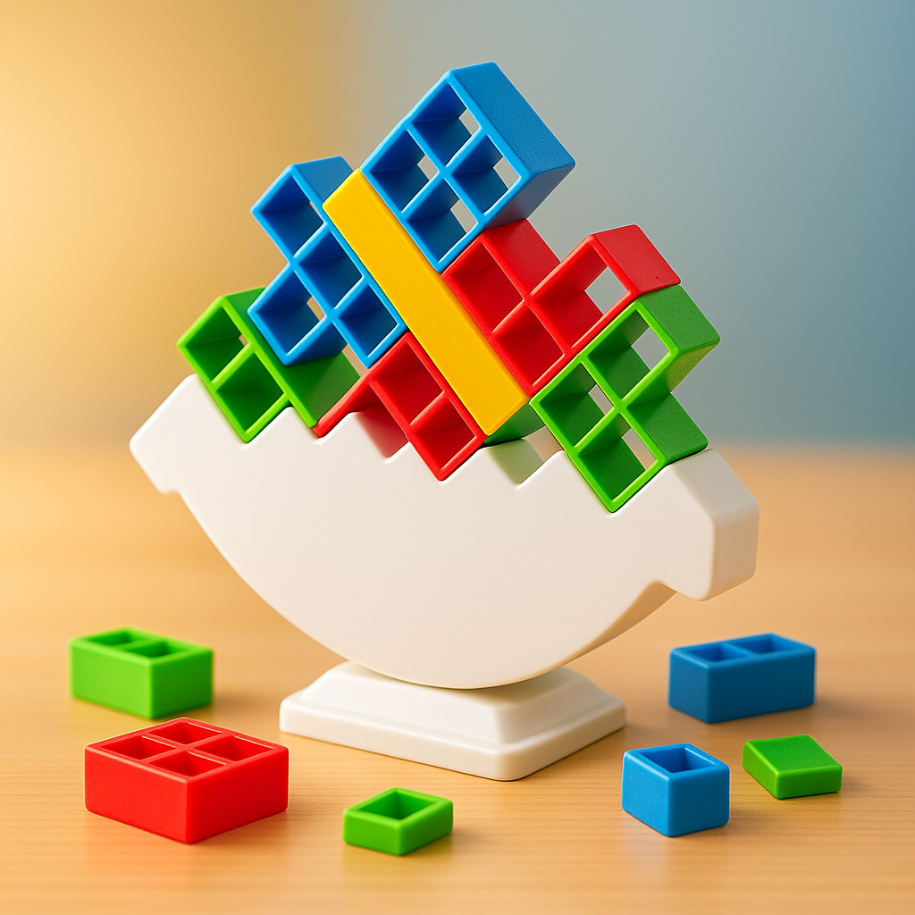 Gravity Balance Tower Stacker — Interlocking Geometric Block Puzzle