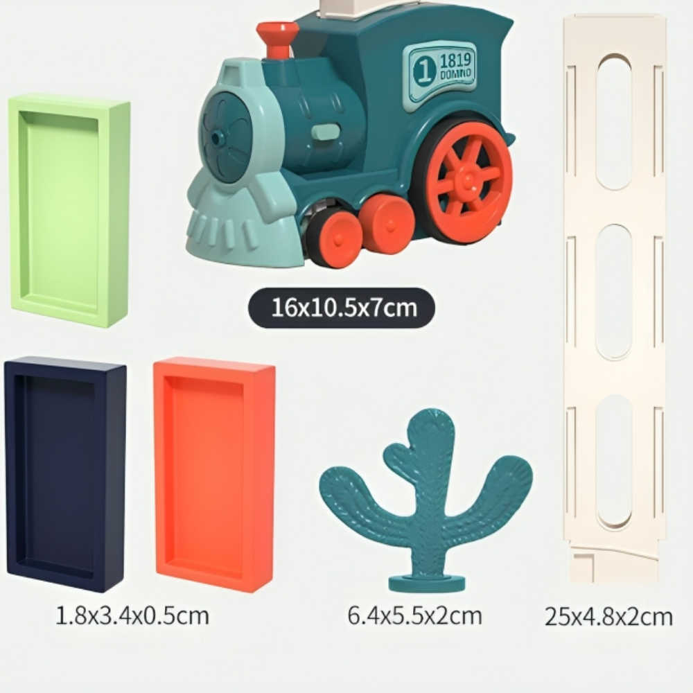 Kit de construção de comboio automático de dominós em plástico — brinquedo educativo