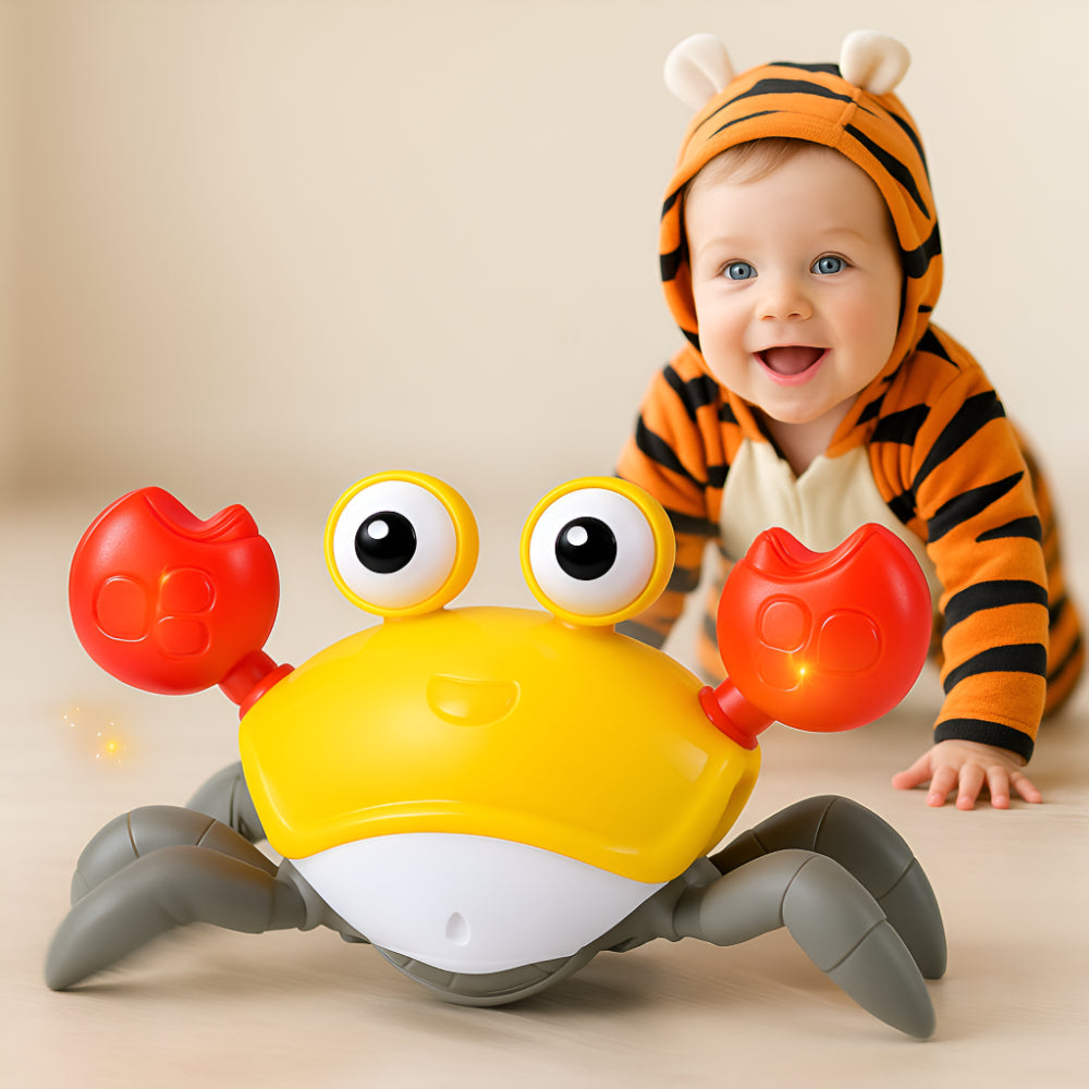 Interactive Electronic Crab Toy — Built-In Music, Continuous Crawling Motion