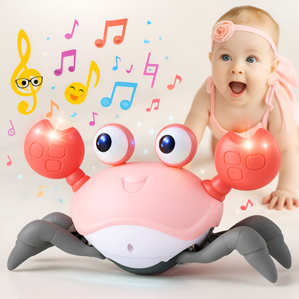 Interactive Electronic Crab Toy — Built-In Music, Continuous Crawling Motion