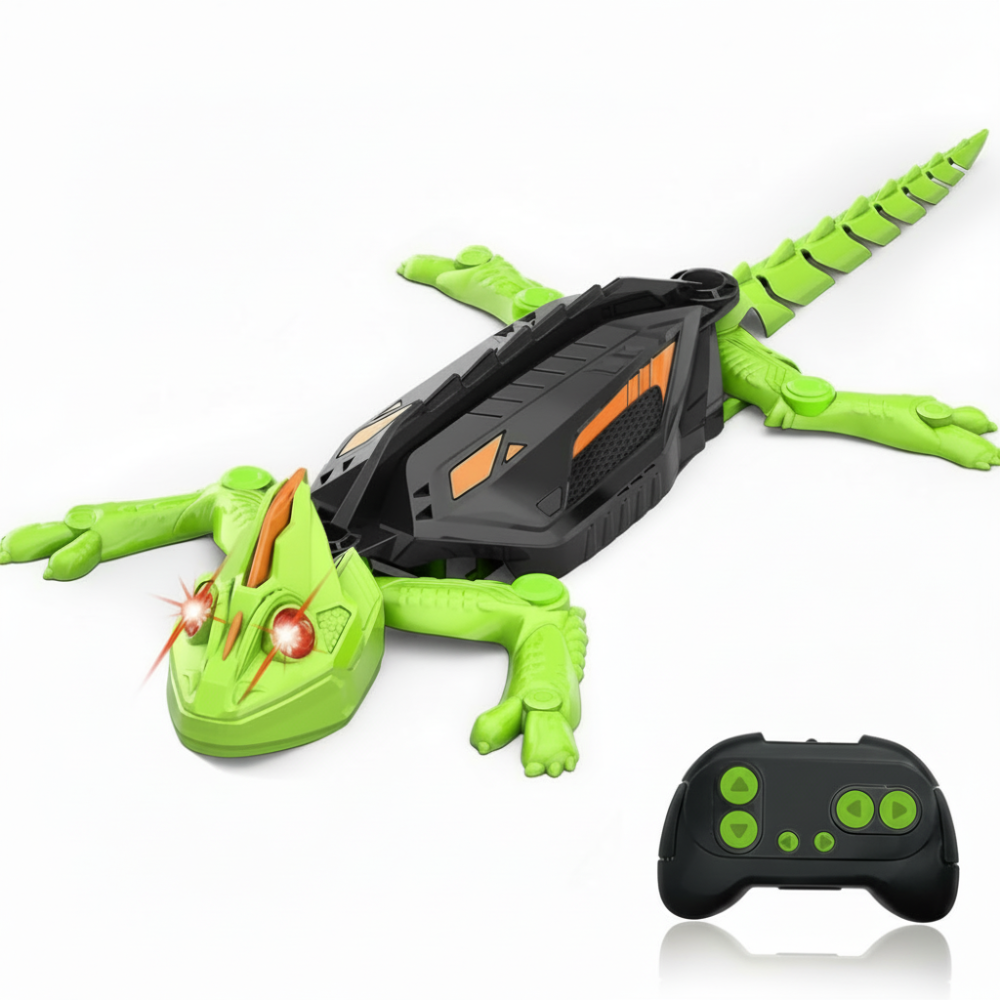 Brinquedo robô lagarto telecomandado para trepar paredes