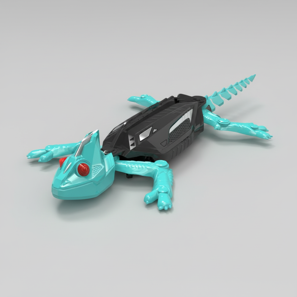 Brinquedo robô lagarto telecomandado para trepar paredes