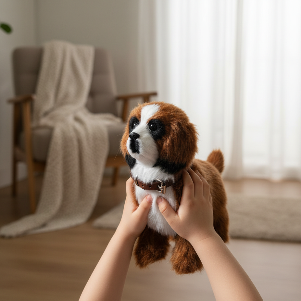 Cão-robô eletrónico interativo — alimentado a pilhas, cachorro sensível ao toque