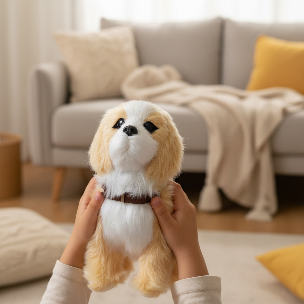 Cão-robô eletrónico interativo — alimentado a pilhas, cachorro sensível ao toque
