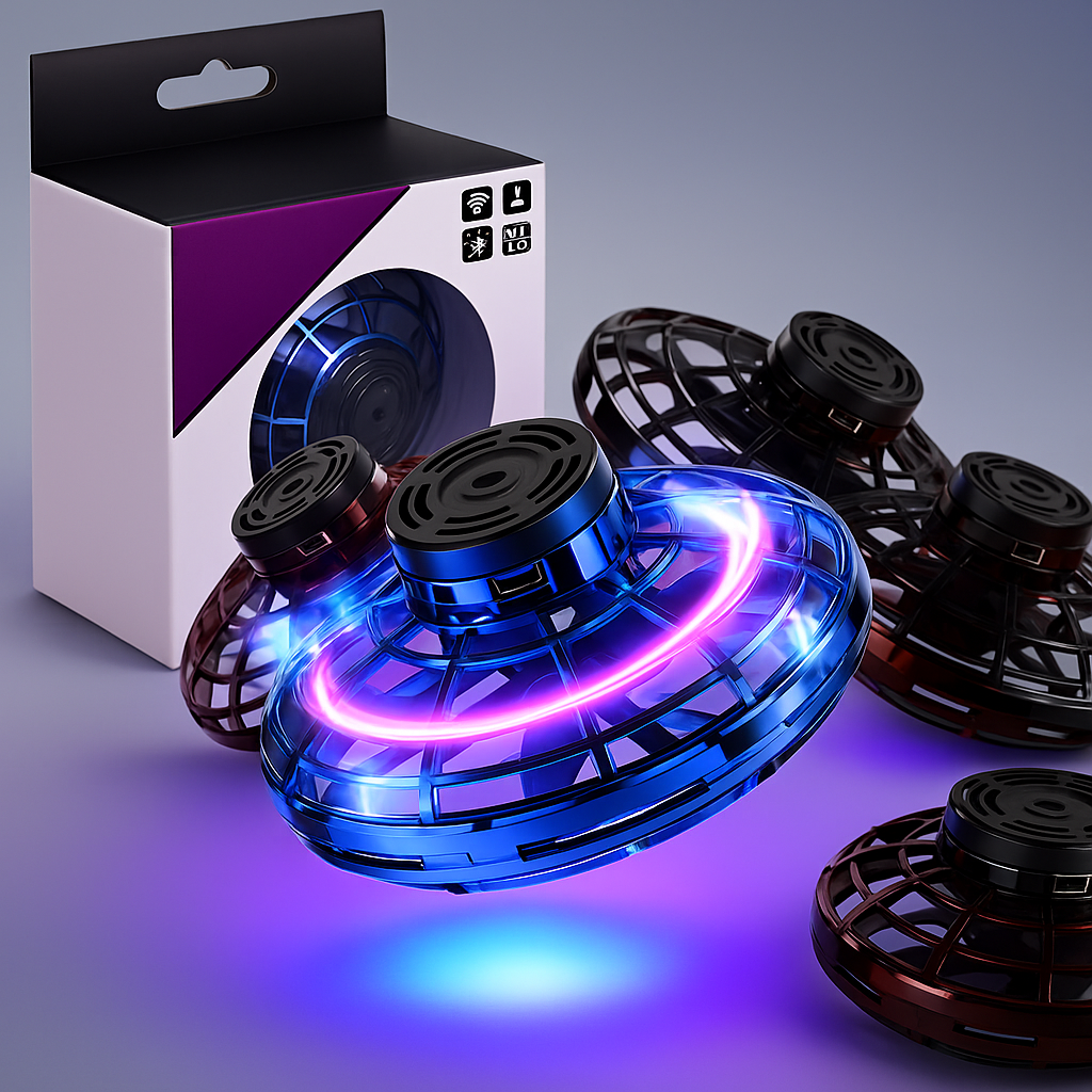 Hand-Controlled LED Flying Ball — Infrared Gesture Steering, Plastic Shell Toy
