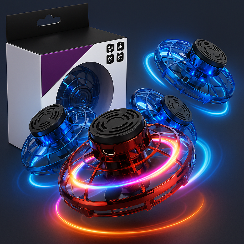 Hand-Controlled LED Flying Ball — Infrared Gesture Steering, Plastic Shell Toy
