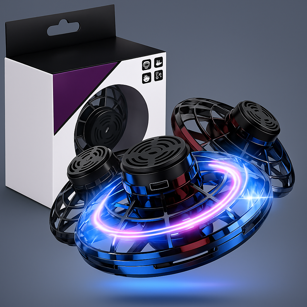 Hand-Controlled LED Flying Ball — Infrared Gesture Steering, Plastic Shell Toy