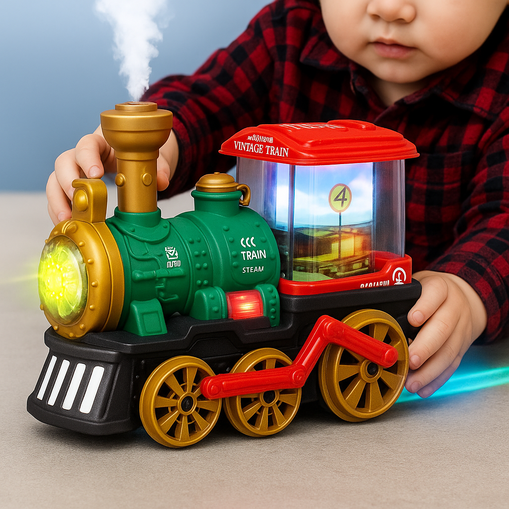 Battery Powered Rolling Bubble Toy Train