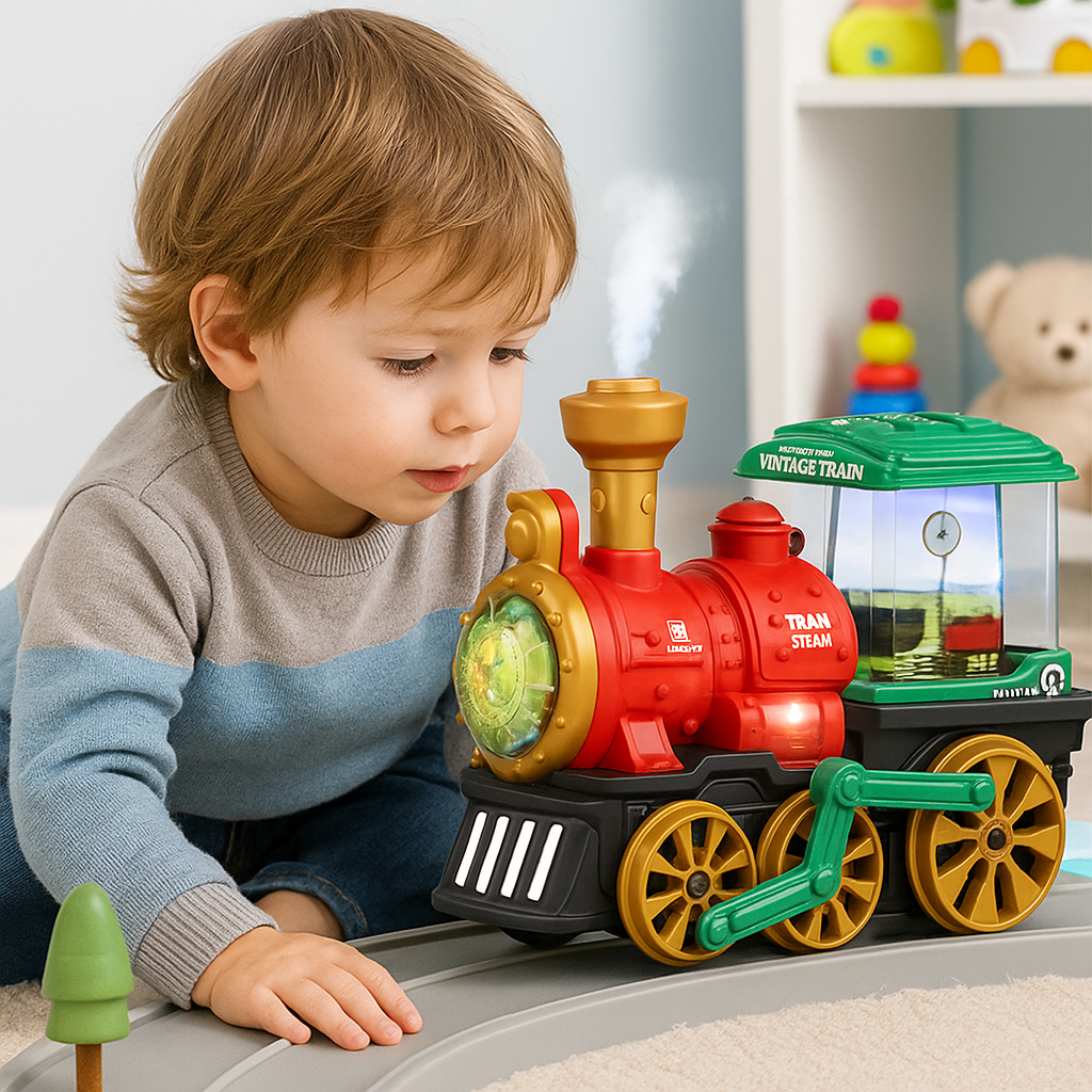 Battery Powered Rolling Bubble Toy Train