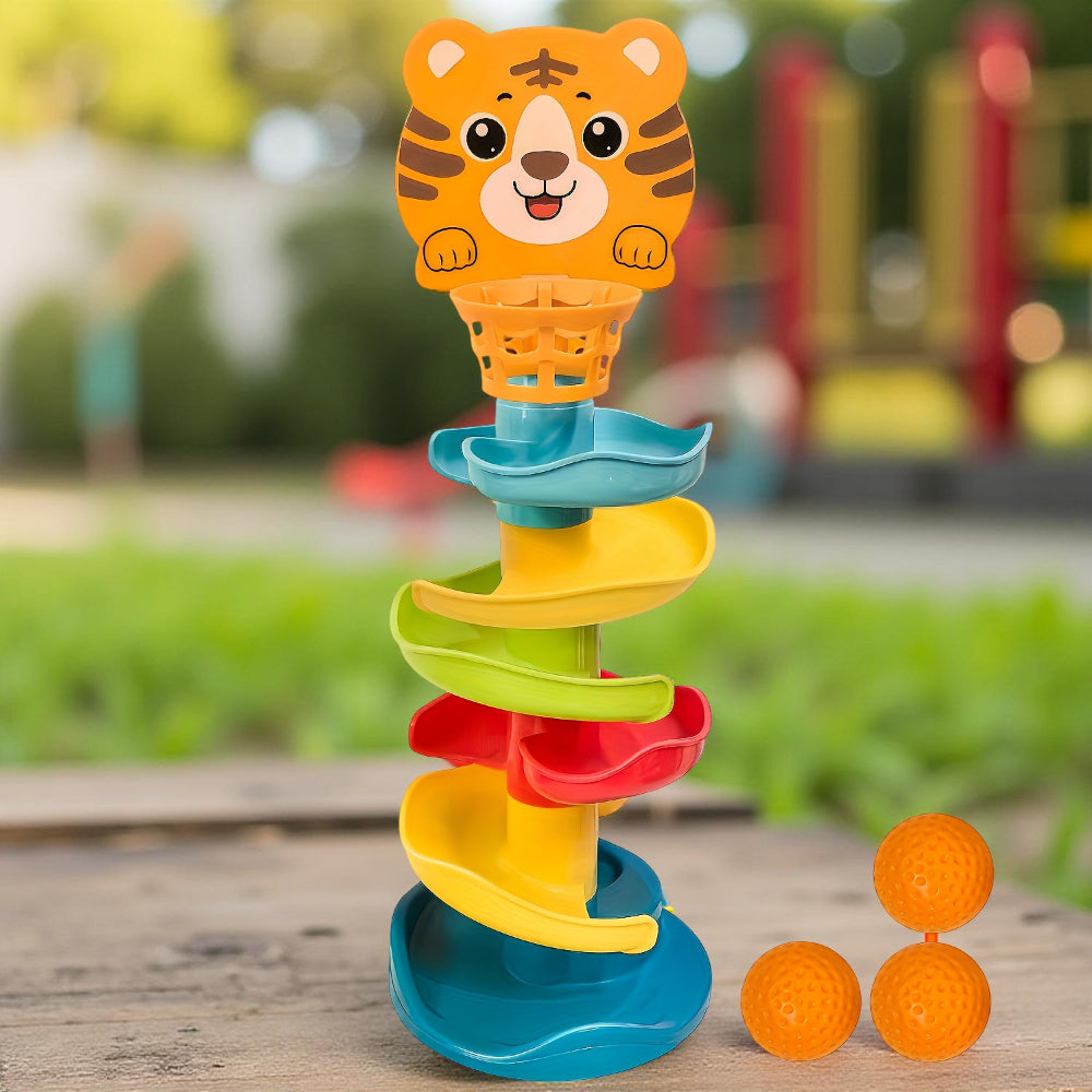 Durable ABS Toddler Ball Track Tower — Interlocking Sloped Paths & Adjustable Channels