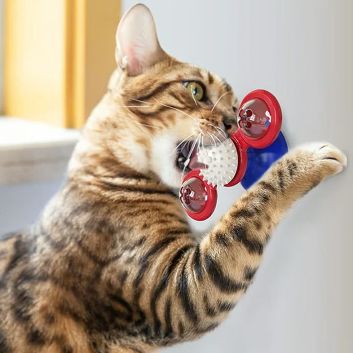 SpinBloom Interactive Windmill Cat Toy — Spinning Catnip Play