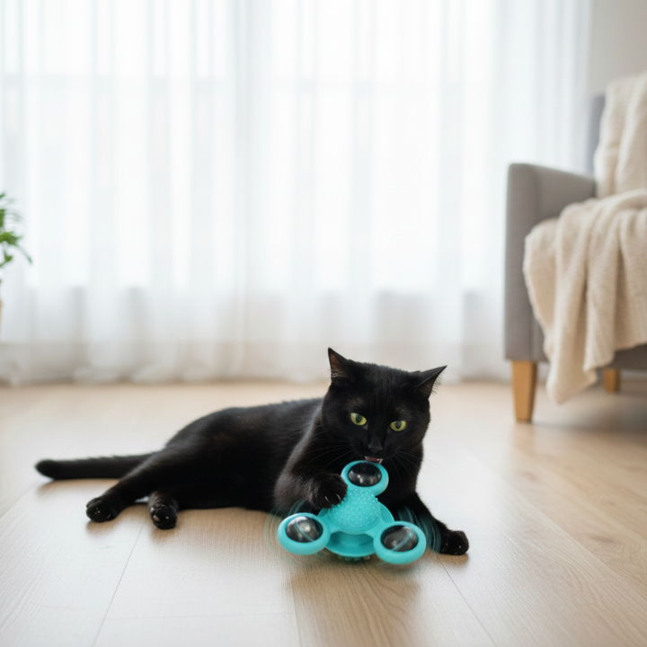SpinBloom Interactive Windmill Cat Toy — Spinning Catnip Play